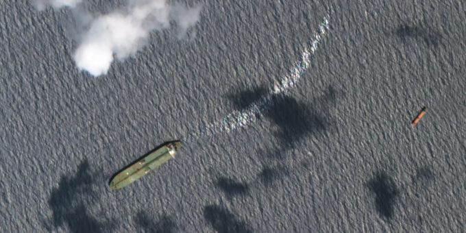 Das Satellitenbild von Planet Labs Inc. zeigt den iranischen Öltanker «Adrian Darya-1» (Archivbild). Iranischer Tanker «Adrian Darya-1»