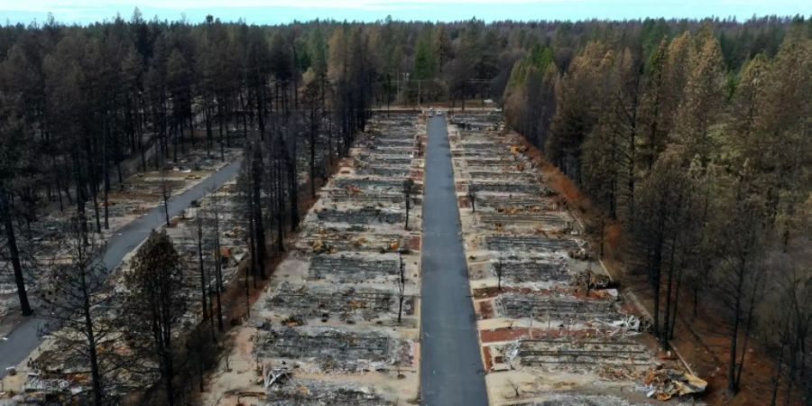 Vom «Camp Fire» 2018 zerstörte Häuser in Kalifornien