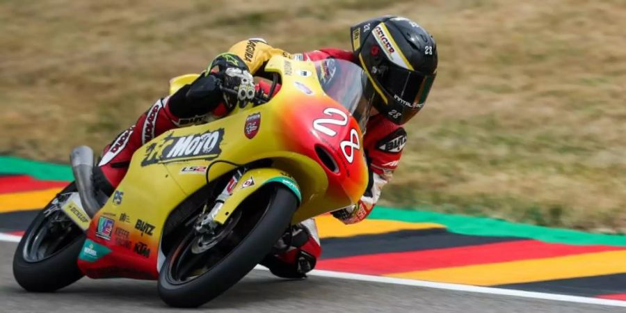 Motorrad-Pilot Dirk Geiger erhält vom sächsischen Prüstel-Team die Chance, die ersten vier Rennen der Moto3-WM-Saison 2020 zu bestreiten. Foto: Jan Woitas/zb/dpa