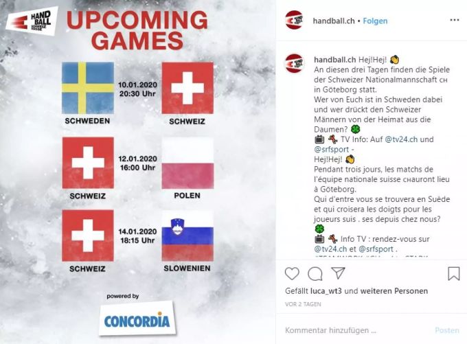 Die Spiele der Schweizer Nati an der Handball-EM. Handball-EM