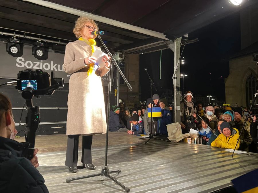 Die Zürcher Stadtpräsidentin Corinne Mauch hielt bei der Demonstration eine Rede.