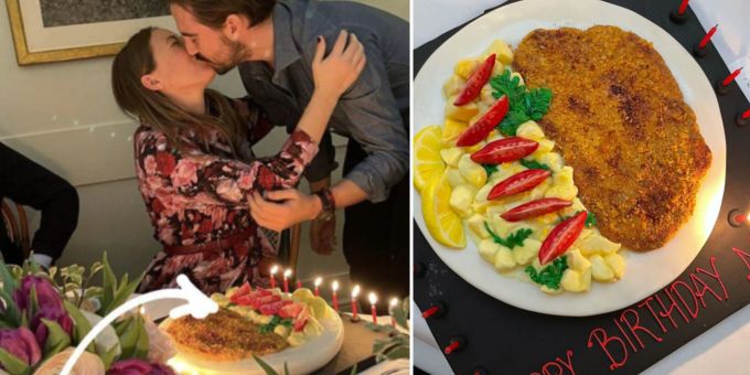 Nina Flohr freut sich über ihr lustiges Geburi-Geschenk. Nina Flohr