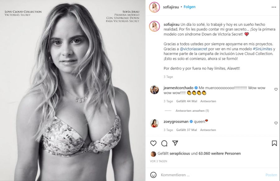 Puerto Ricanerin Sofia Jirau ist das erste Model mit Down-Syndrom beim Moderiesen Victoria’s Secret.