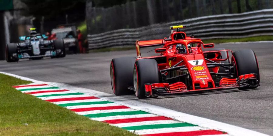 Kimi Räikkönen im Ferrari erobert beim GP von Monza die Pole-Position.