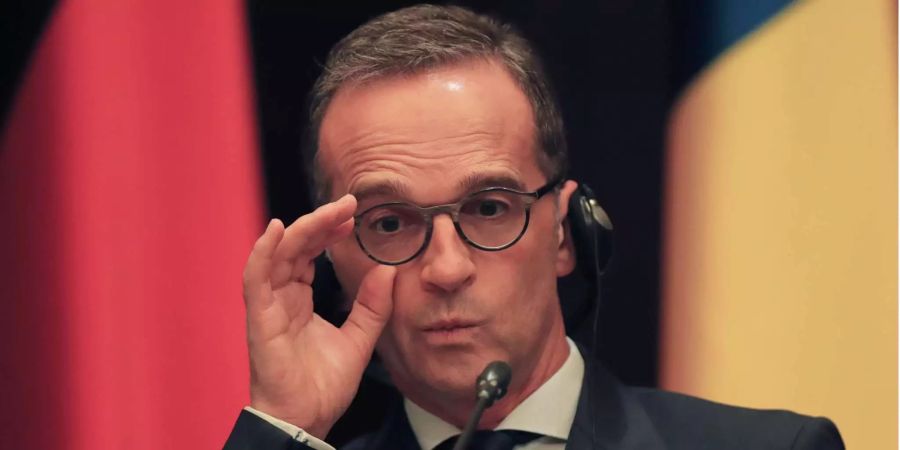 Der deutsche Bundesaussenminister Heiko Maas nimmt an einer Pressekonferenz teil.