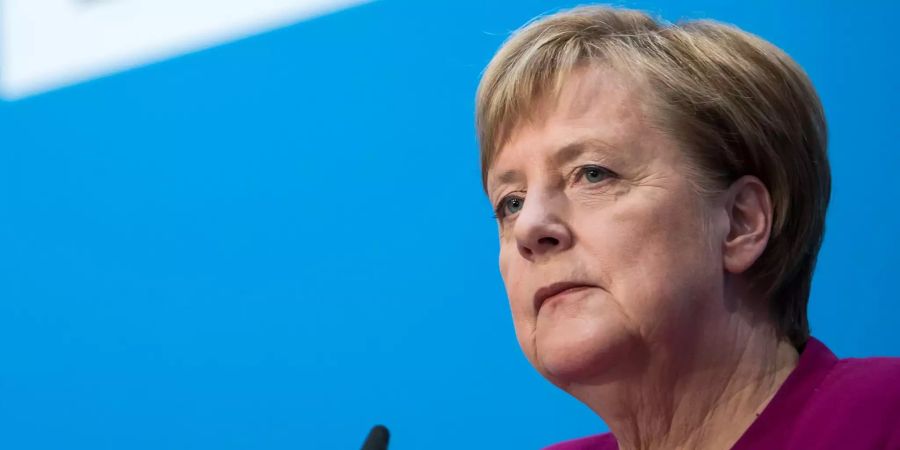 Angela Merkel, Bundeskanzlerin und Vorsitzende der CDU, äussert sich bei einer Pressekonferenz nach den Gremiensitzungen der Partei.