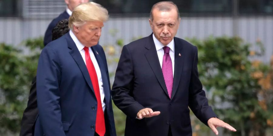 Donald Trump und Recep Tayyip Erdogan bei einem Gespräch.