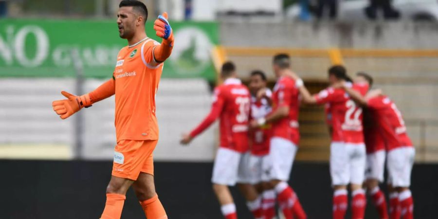 FCSG-Keeper Stojanovic hadert: Die Ostschweizer stagnieren, Lugano jubelt.