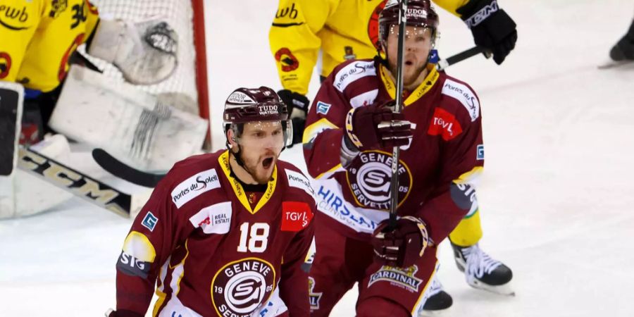 Genf-Servette freut sich über den ersten Sieg in dieser Playoff-Quali.