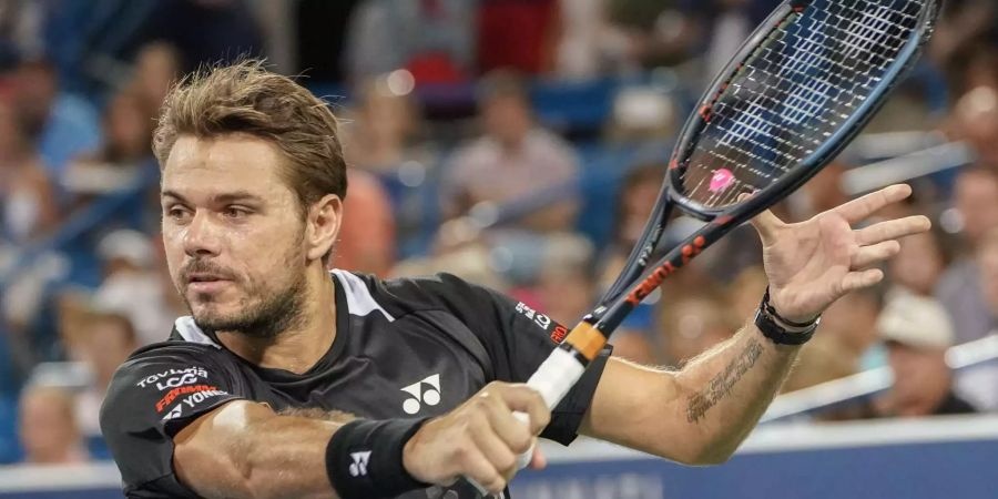 Stan Wawrinka in Aktion beim Viertelfinal der Western und Southern Open im Lindner Family Tennis Center.