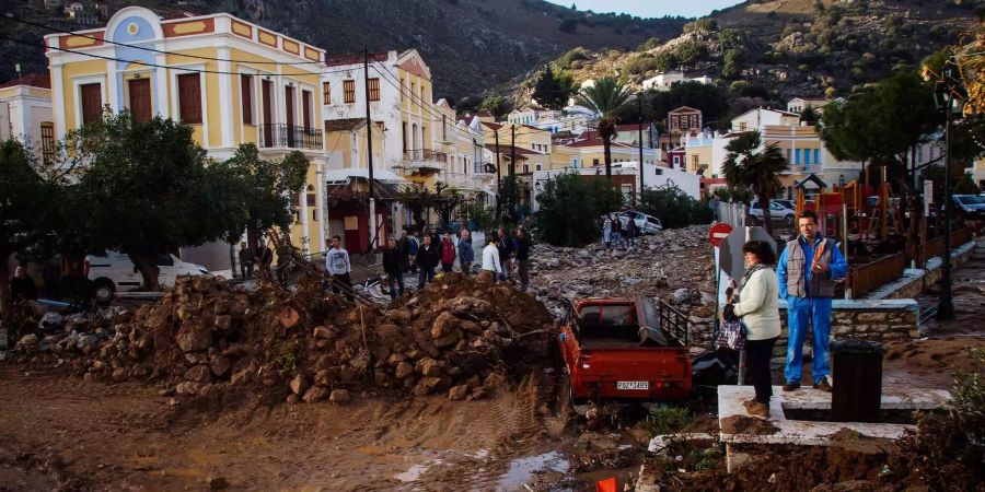 Der Herbststurm zerstörte grosse Teile der südlichen Insel Symi.