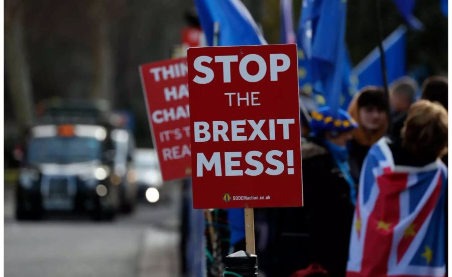 «Stoppt das Brexit-Chaos» fordern die Demonstranten.