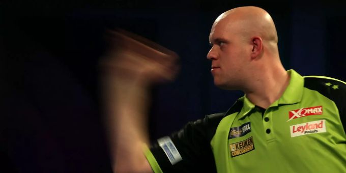 Der Niederländer Michael van Gerwen bei der Darts-WM in London. Michael van Gerwen