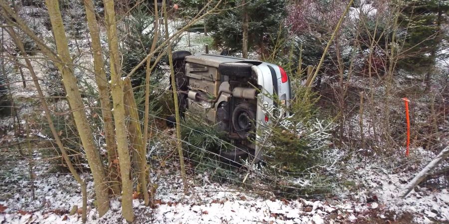 Eine 57-jährige Autolänkerin verliert die Kontrolle über ihr Auto und landet in einem Waldstück.