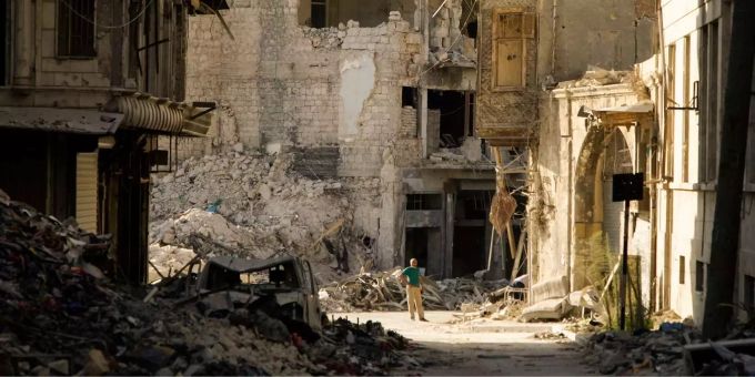 Die Stadt Aleppo ist völlig zerstört. Aleppo