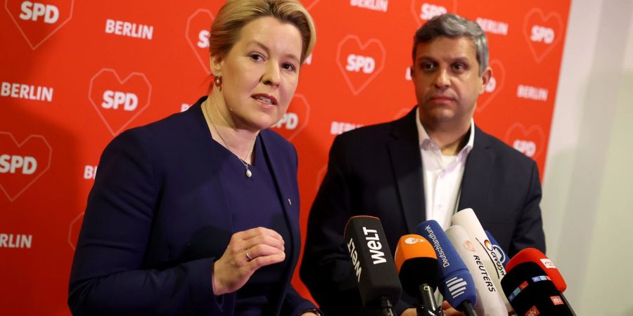 Die Berliner SPD-Landesvorsitzenden Franziska Giffey und Raed Saleh haben in den vergangenen Wochen für den Koalitionsvertrag mit der CDU geworben.
