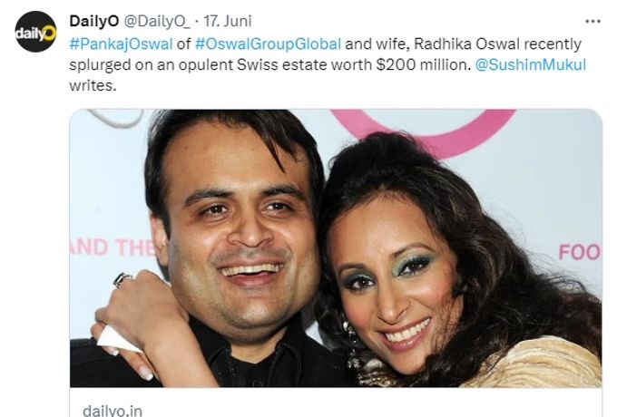 Pankaj und Radhika Oswal. inder paar