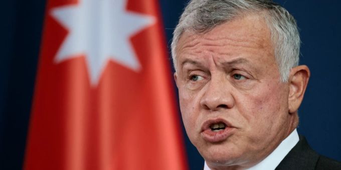 Der König von Jordanien, Abdullah II., bei einer Pressekonferenz im März 2022. jordanien