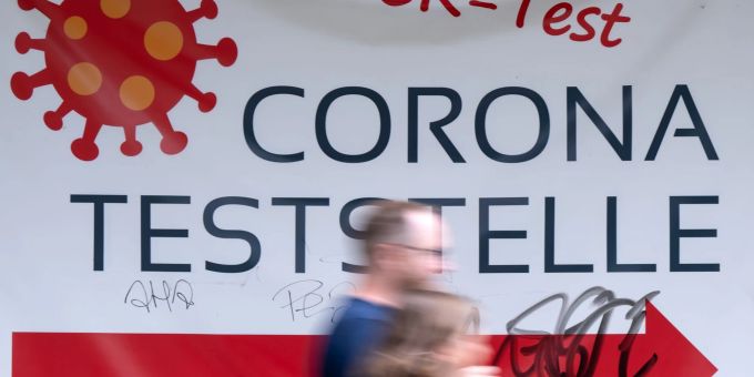 Eine Corona-Teststelle in München. Eine Corona-Teststelle in München.