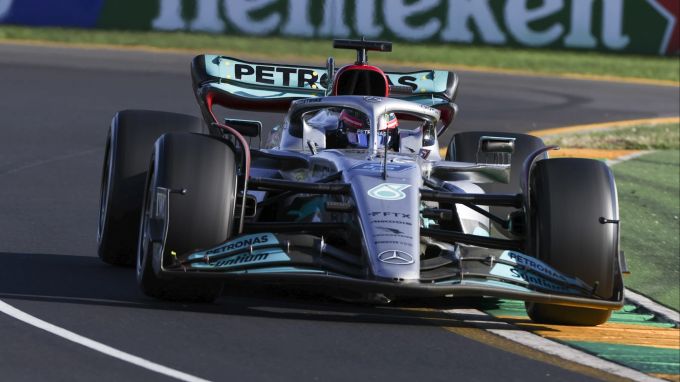 George Russell (Mercedes) beim Australien-GP der Formel 1. Russell Mercedes Formel 1