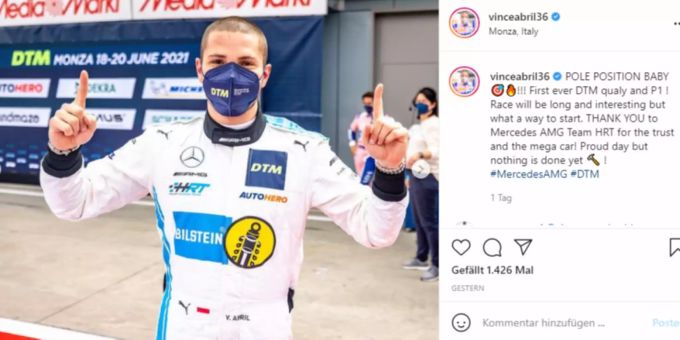 Vincent Abril freut sich. autodromo nazionale monza DTM
