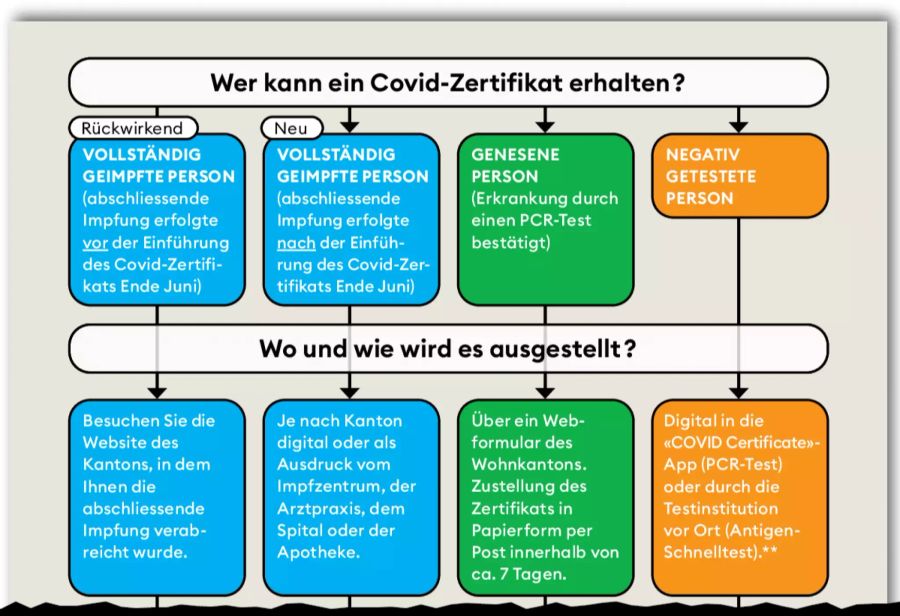 Covid-Zertifikat Flyer BAG