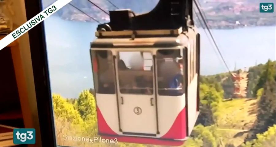 Das Video zeigt die Gondel nur wenige Meter vor der Bergstation.