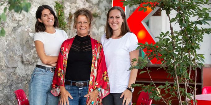 Geschäftsleitung des Trudelkellers: Roxane Badan, Katja Sedgwick und Dominique Keller. Trudelkeller