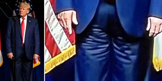 Netz lacht - Trug Trump bei Politik-Rede etwa Hose falsch rum?