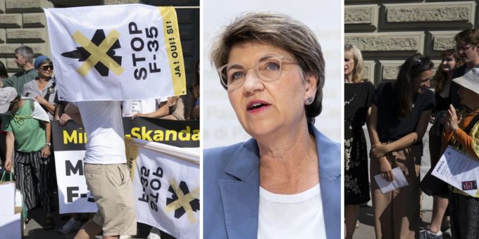 Am 16. August 2022 haben SP, GSoA & Co. ihre Anti-F-35-Initiative eingereicht. Ob die Abstimmung aber vor Viola Amherds Unterschrift stattfinden kann, ist höchst fraglich. Viola Amherd F-35 Abstimmung