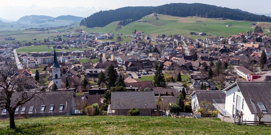 Blick auf Grosshöchstetten in Richtung Konolfingen.