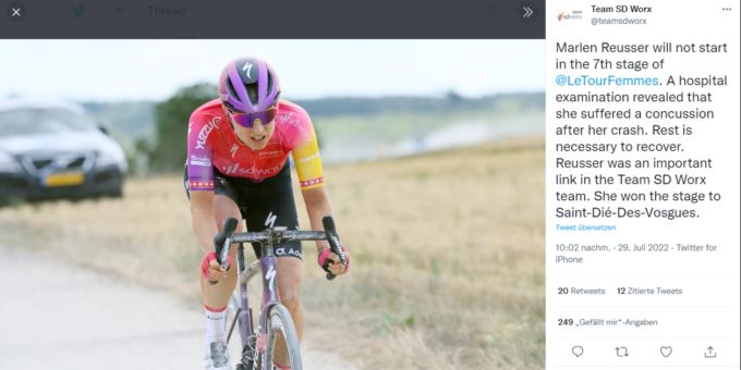Marlen Reusser muss die Tour de France der Frauen abbrechen. Marlen Reusser