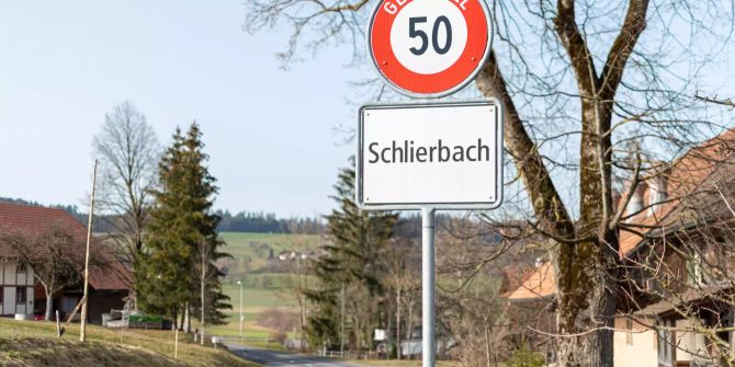 Ortsschild Schlierbach