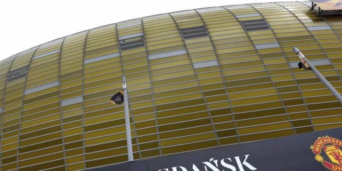 In der «Polsat Plus Arena» in Danzig findet das Endspiel zwischen United und Villarreal statt. Foto: Michael Sohn/AP/dpa In der «Polsat Plus Arena» in Danzig findet das Endspiel zwischen United und Villarreal statt. Foto: Michael Sohn/AP/dpa