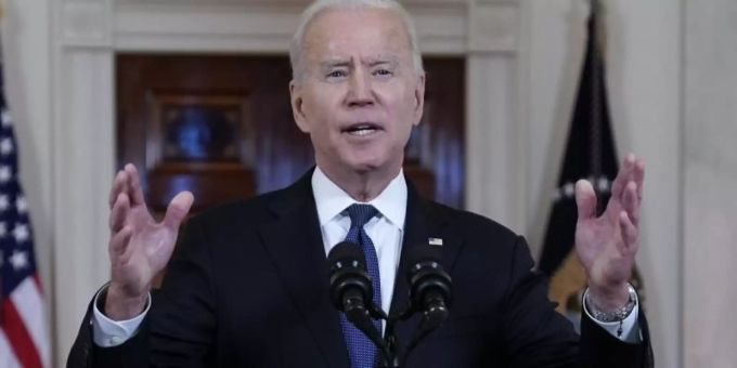 US-Präsident Joe Biden bei einer Pressekonfernz im Weissen Haus. Foto: Evan Vucci/AP/dpa biden