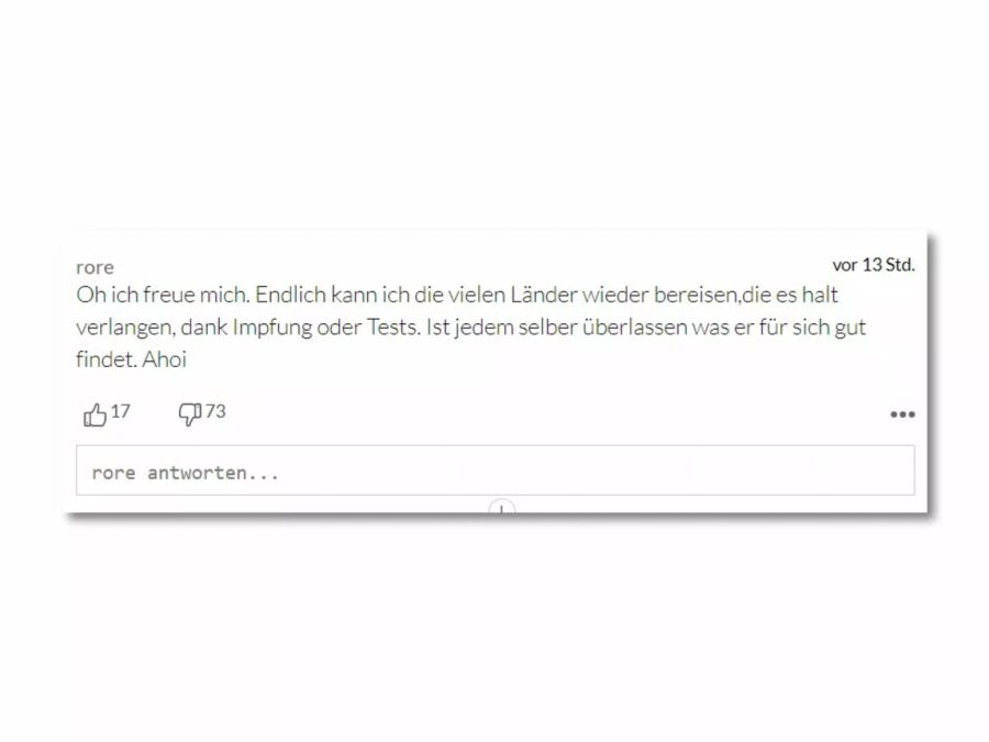 Dieser Leser freut sich darauf, endlich wieder reisen zu können.