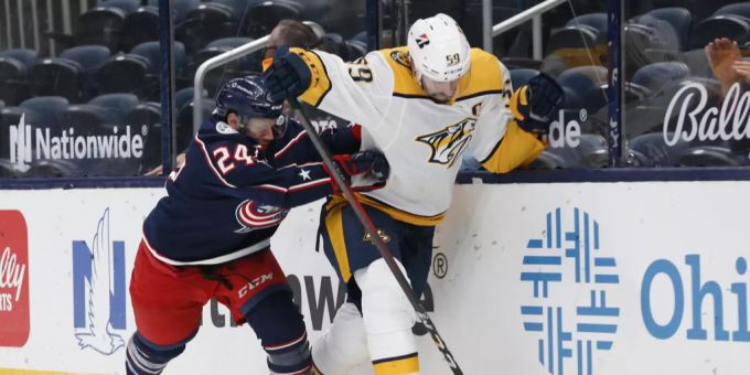 Roman Josi im Spiel gegen die Columbus Blue Jackets. roman josi