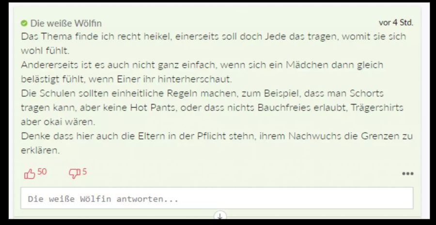 Diese Userin sieht die Eltern in der Pflicht.