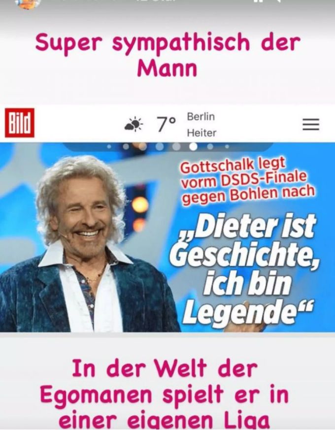 Dieter Bohlen schiesst gegen Thomas Gottschalk. dieter bohlen dsds