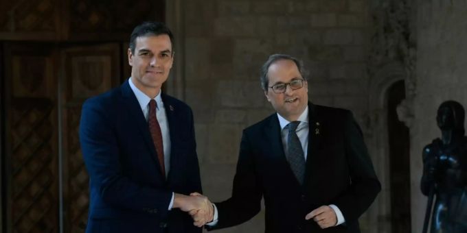 Pedro Sánchez und Quim Torra in Barcelona Pedro Sánchez und Quim Torra in Barcelona
