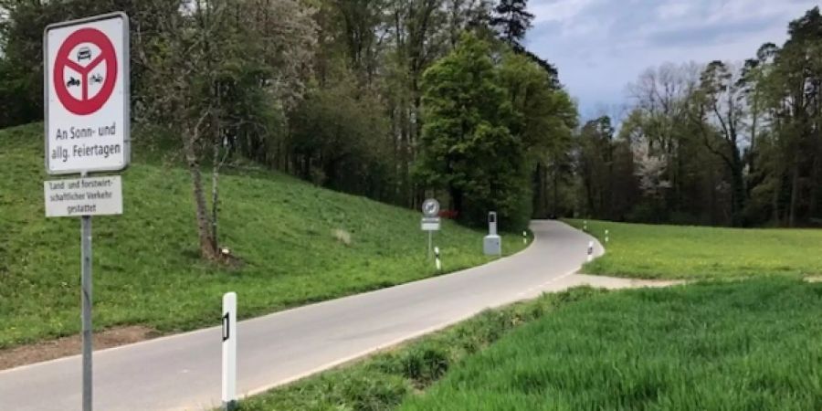 Fahrverbotskontrolle auf der Wildsbergstrasse in Uster