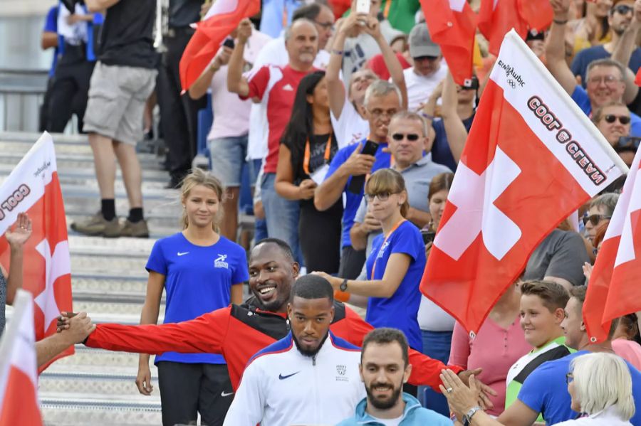 Die Schweizer Fans bejubelten den sensationellen Auftritt des Kult-Sprinters.