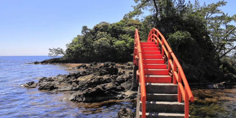 Brücke Sado Insel Japan Felsen Meer