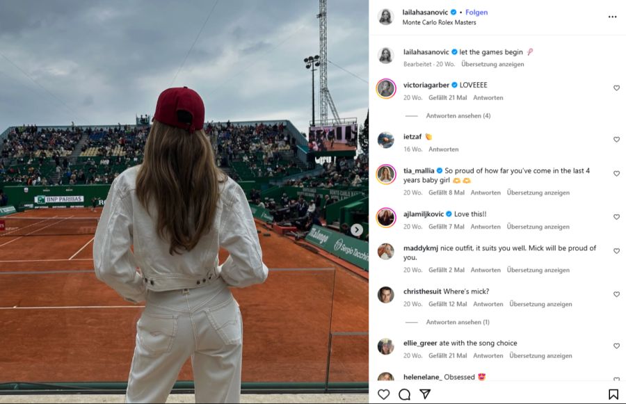 Auch beim Turnier in Monte-Carlo war Laila Hasanovic als Zuschauerin vor Ort.