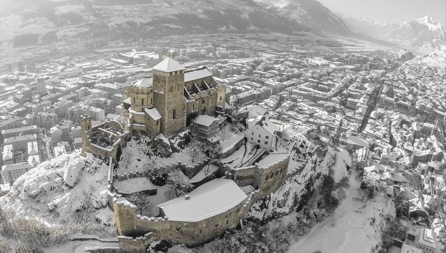 Sion Sitten Altstadt Winter