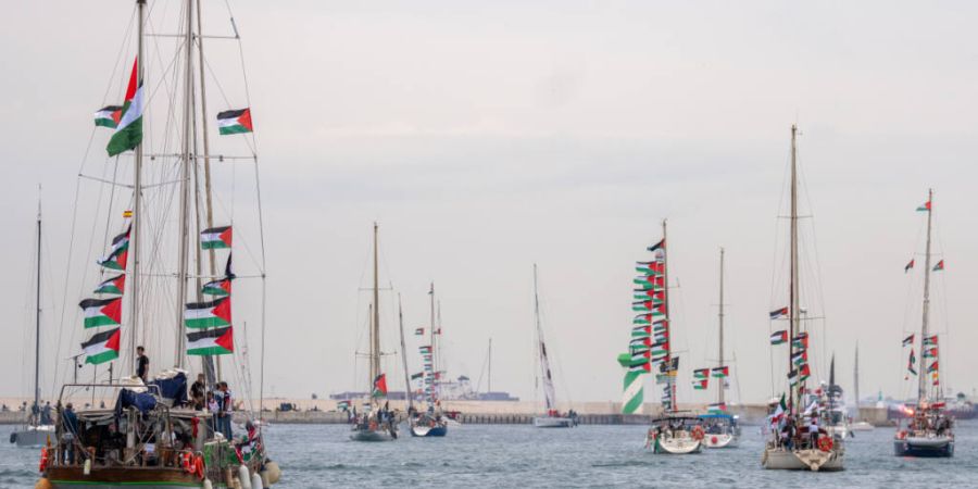 ARCHIV - Boote mit Aktivisten und humanitärer Hilfe für die Palästinenser im Gazastreifen. Foto: Joan Mateu Parra/AP/dpa/Archivbild