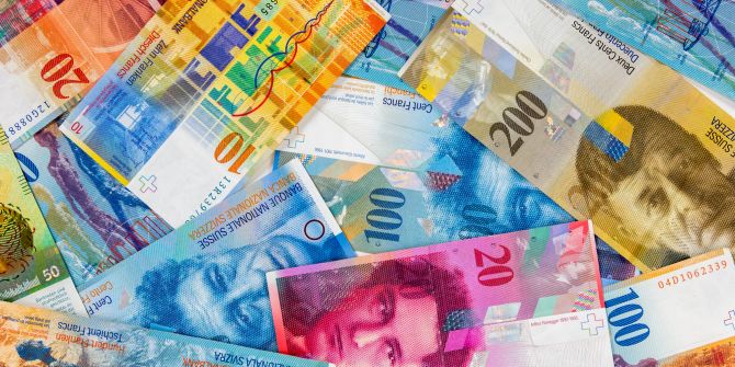 Schweizer Franken Währung Billet