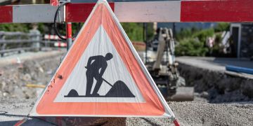 Strassenschild Signalisierung Bauarbeiten Warnsignal