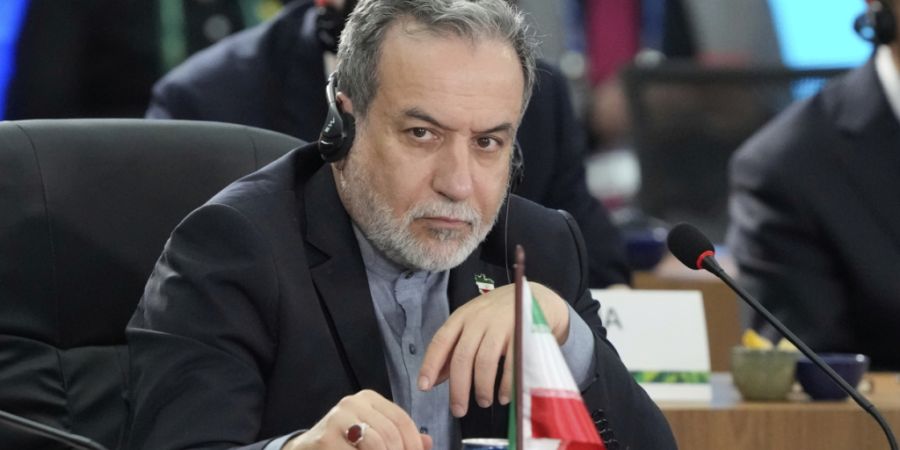 ARCHIV - Der iranische Außenminister Abbas Araghtschi nimmt am 17. jährlichen BRICS-Gipfel teil. Foto: Eraldo Peres/AP/dpa