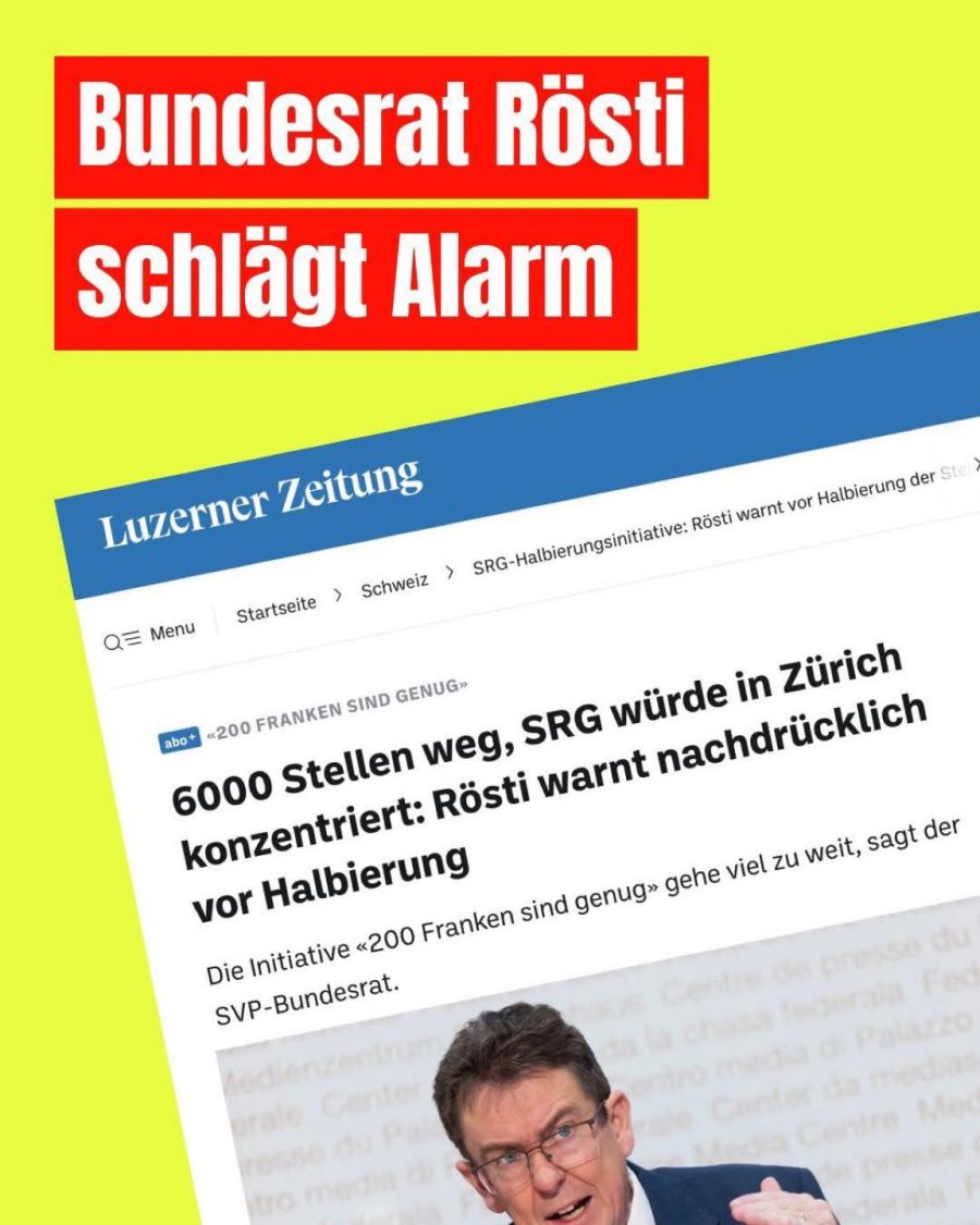 Könnte zur Schlüsselfigur werden: Bundesrat Albert Rösti auf einem Plakat der Gegner.